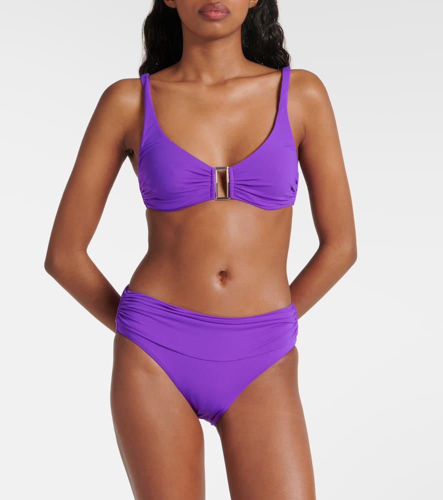 Melissa Odabash Bel Air Gathered Bikini Bottoms In Purple
