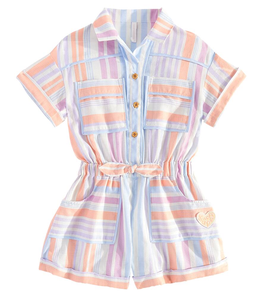 Zimmermann Kids Pop striped cotton playsuit