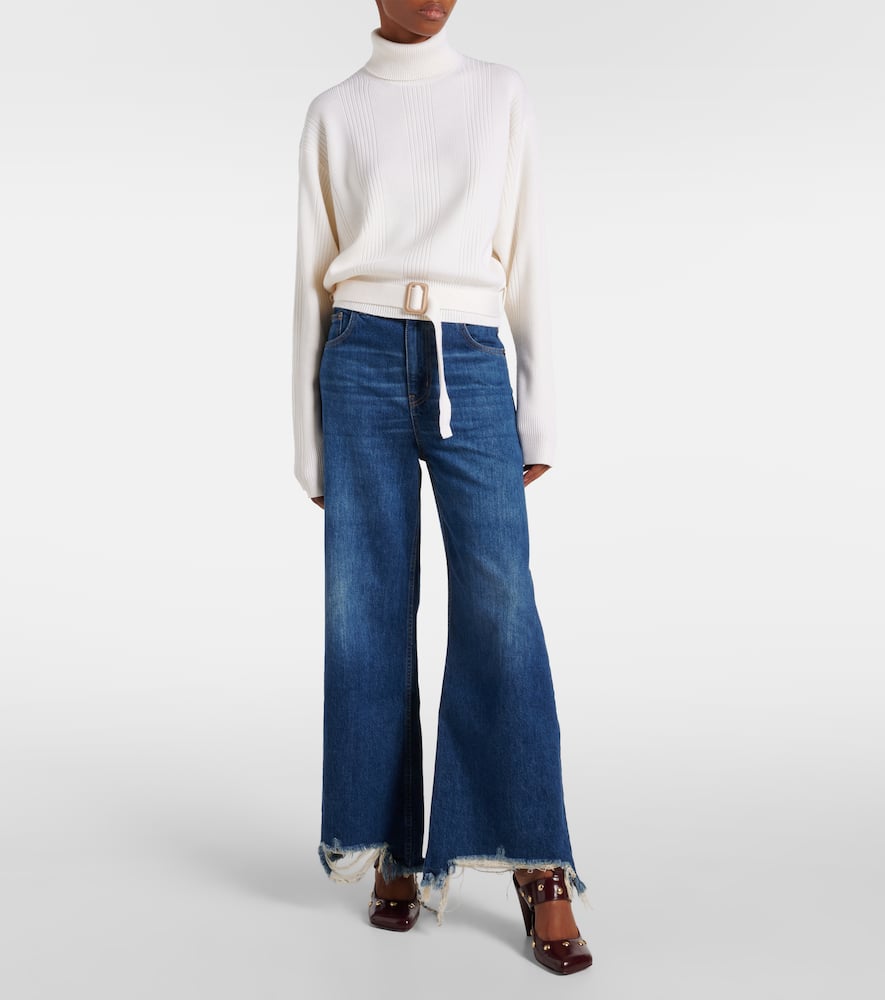 Chloé Wool-blend Sweater In White