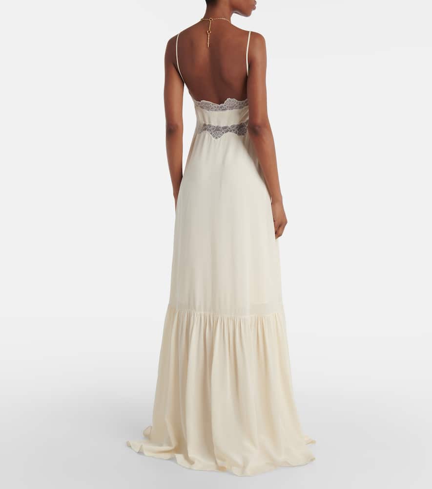 Chloé Off-white Sleeveless Maxi Dress In 115 Dusty White