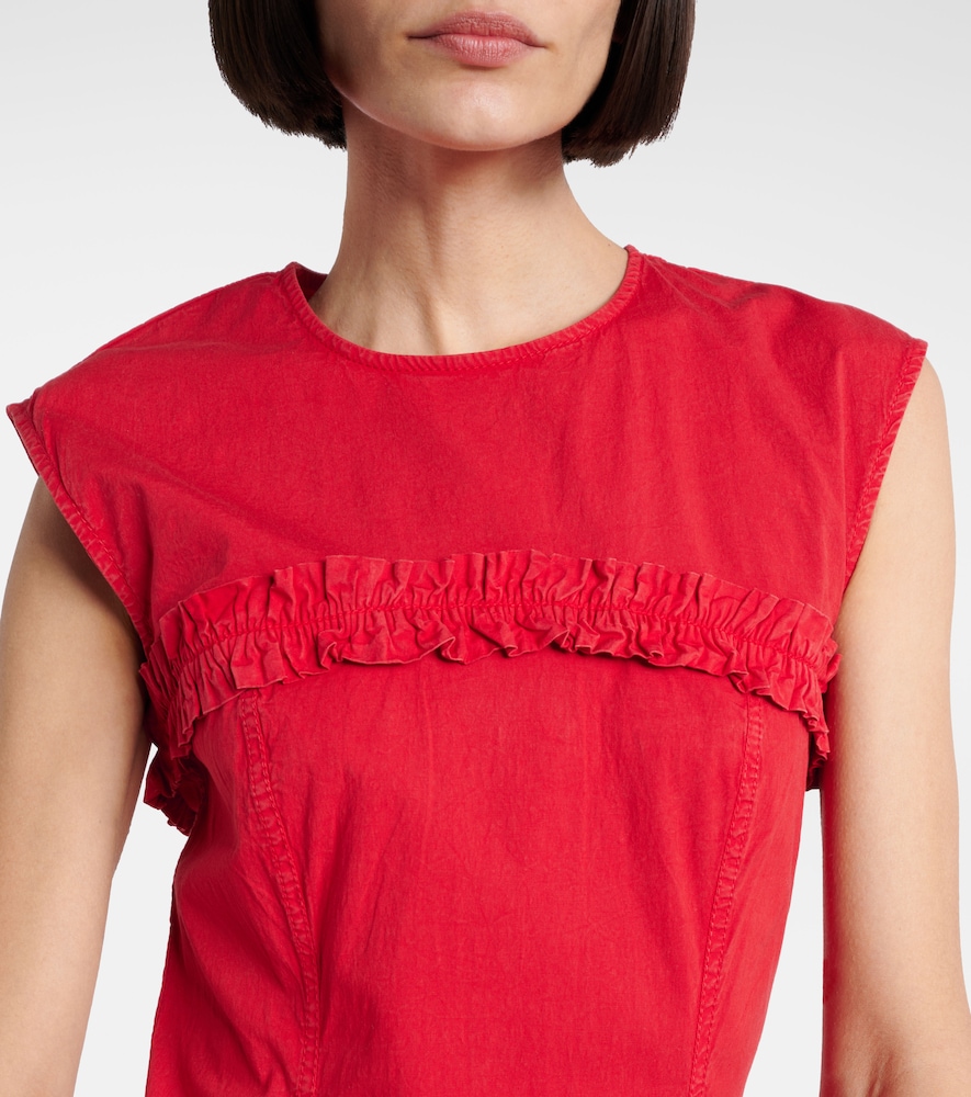 Ruffled Cotton-Blend Minidress