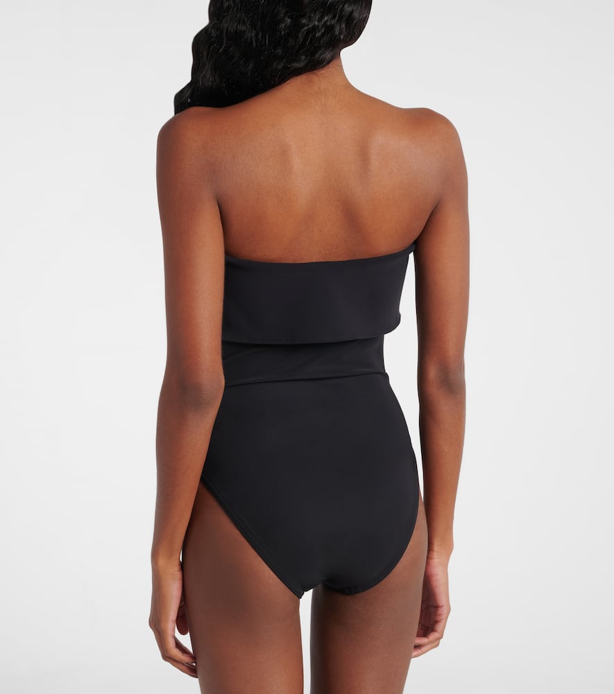 Karla Colletto Embellished Strapless Swimsuit In Black