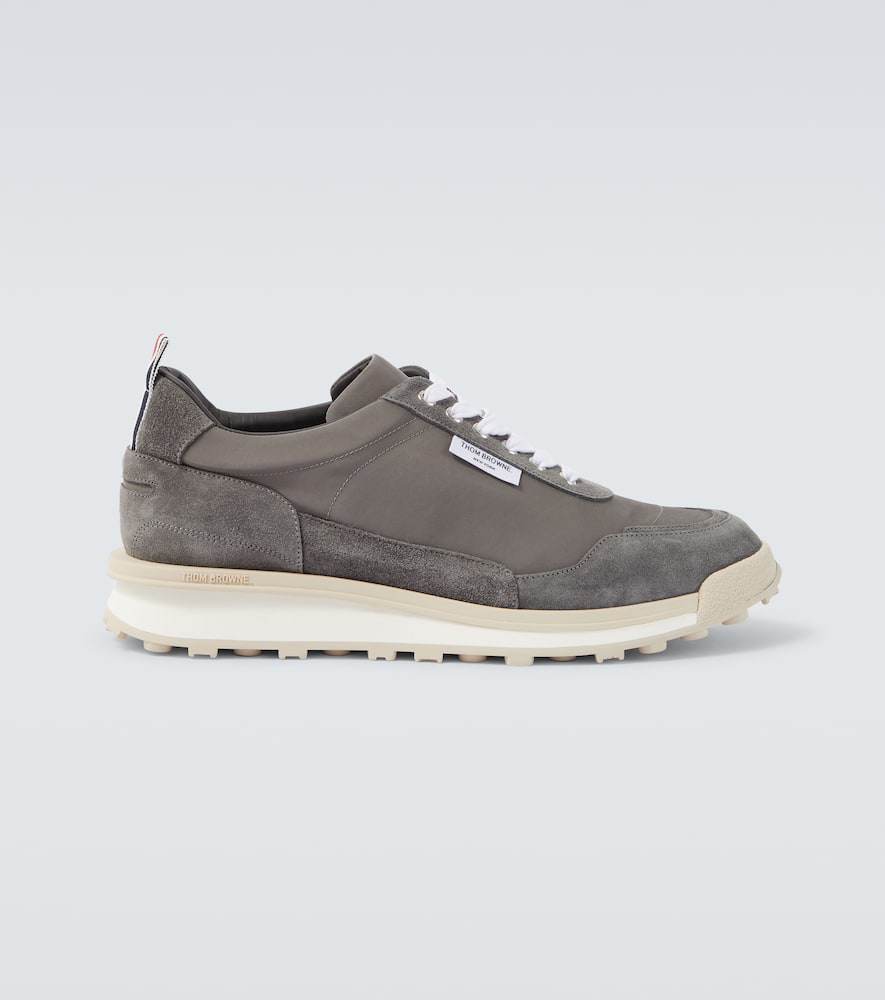 Suede-trimmed sneakers