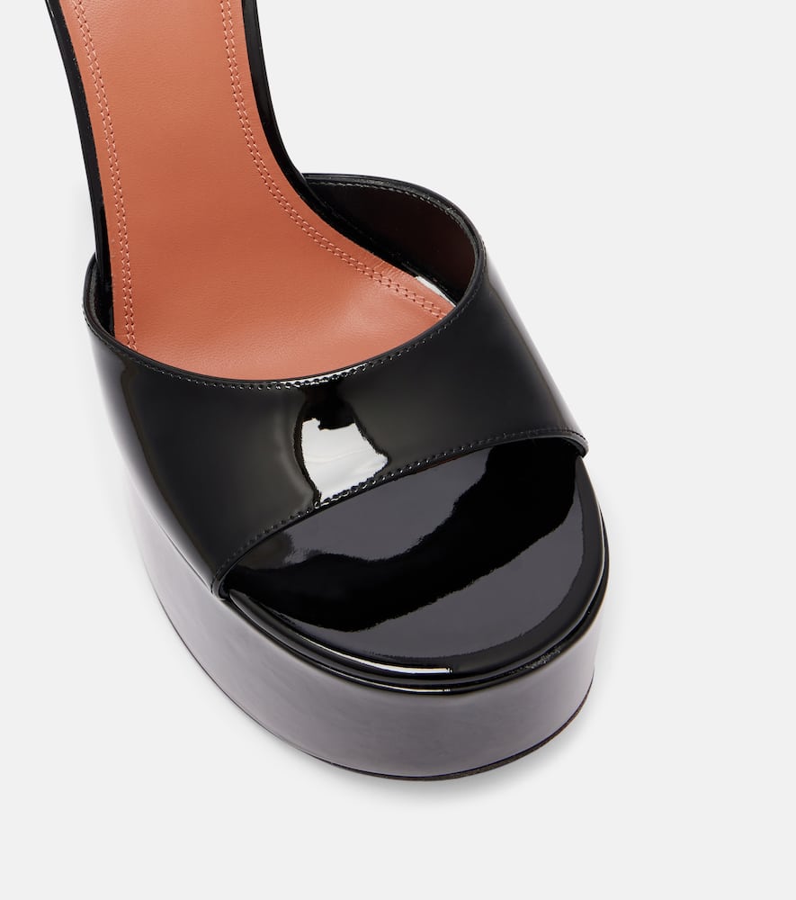AMINA MUADDI AYA 155 PATENT LEATHER PLATFORM SANDALS