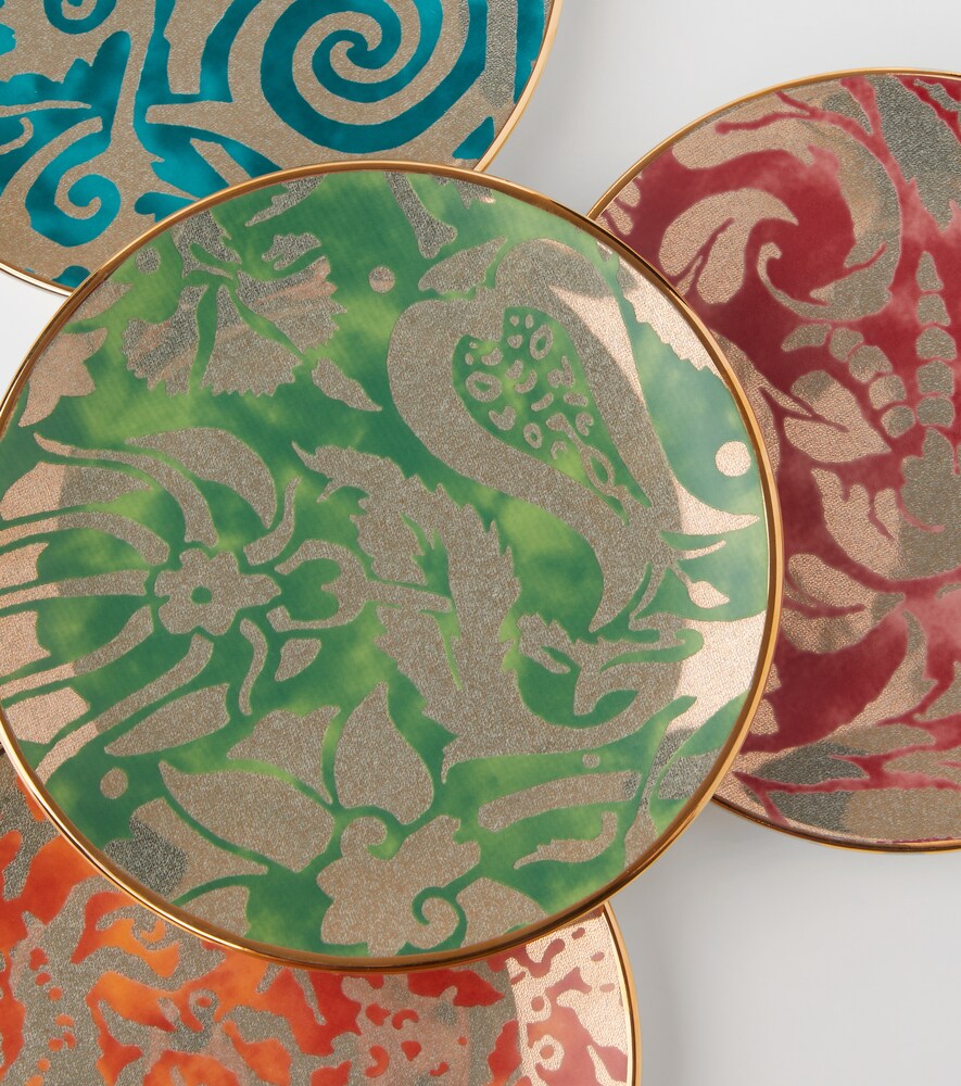  L'objet L'objet X Fortuny Set Of 4 Earthenware Dessert Plates 