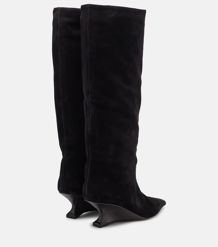 Paris Texas Nina 50 Suede Knee-high Boots In Black