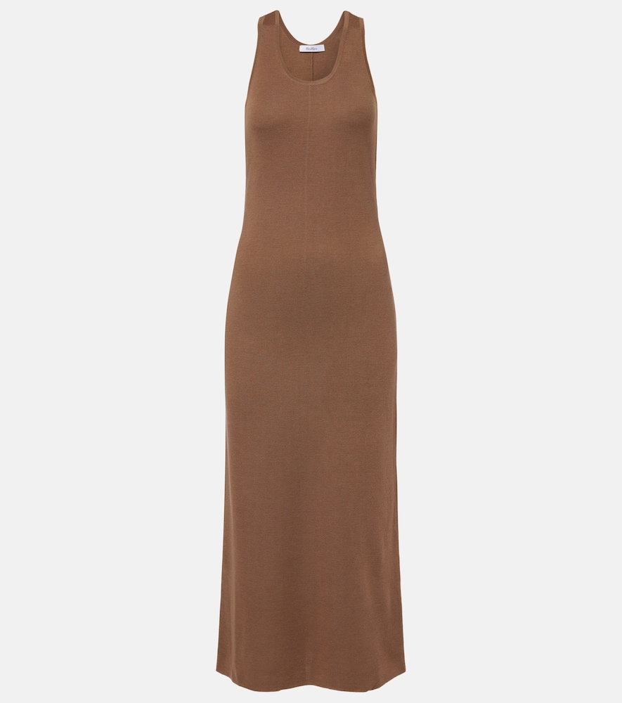 Max Mara Women's Brown Aceri Virgin Wool Midi Dress UK Size 14 - Mytheresa