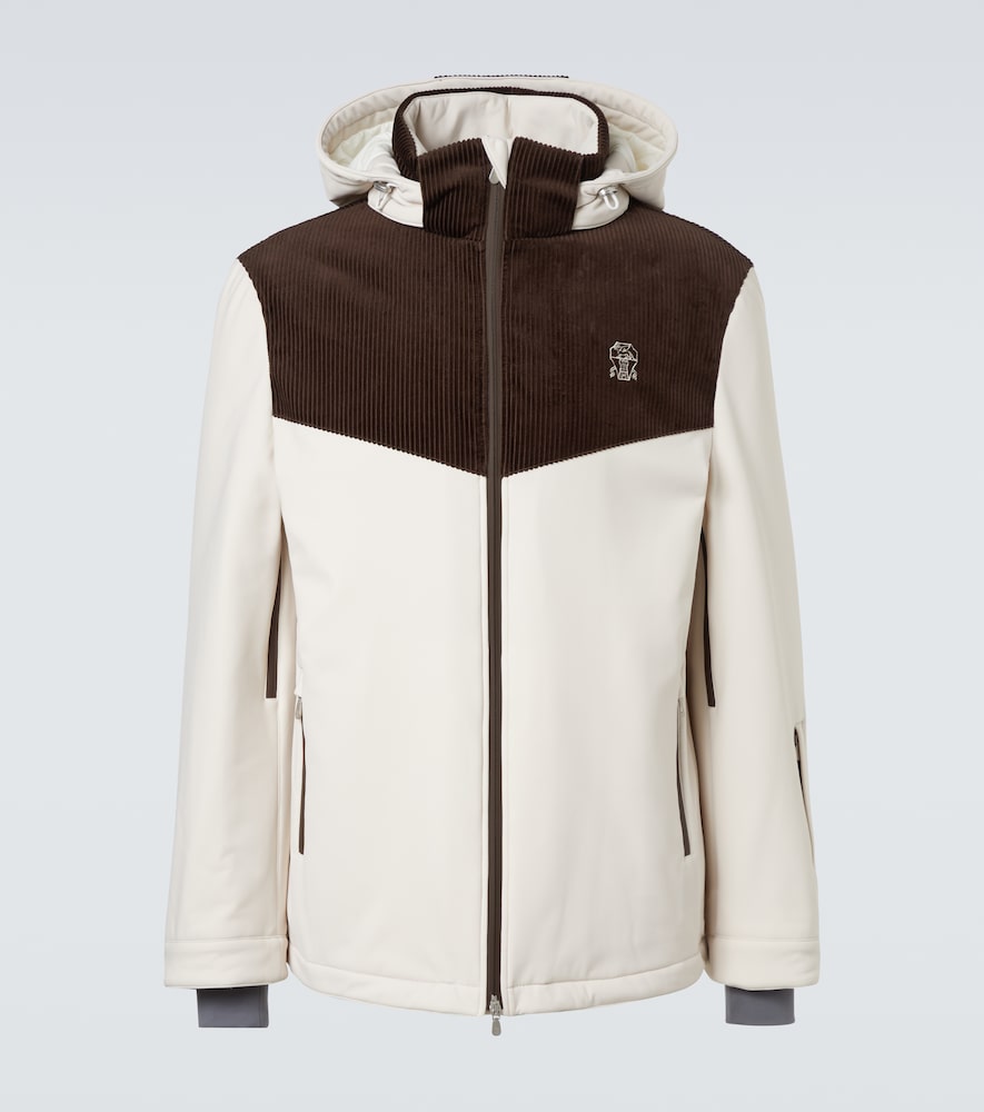 Brunello Cucinelli Corduroy-paneled ski jacket