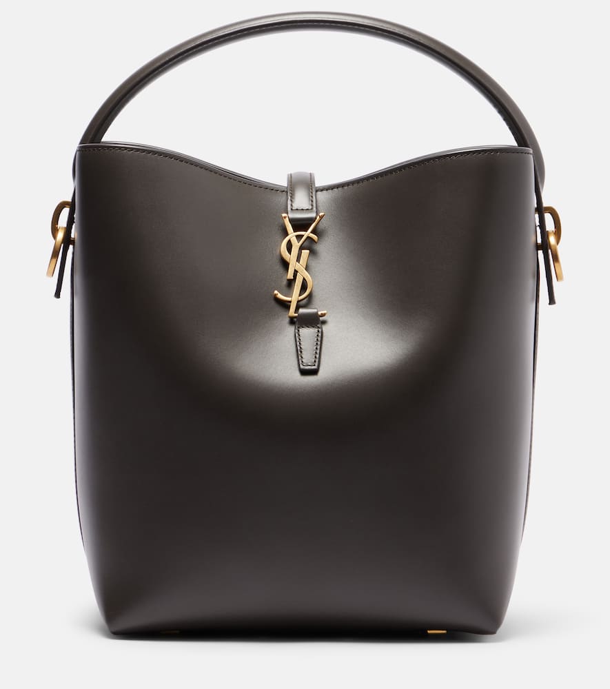 Saint Laurent Le 37 Cassandre Leather Bucket Bag In Brown