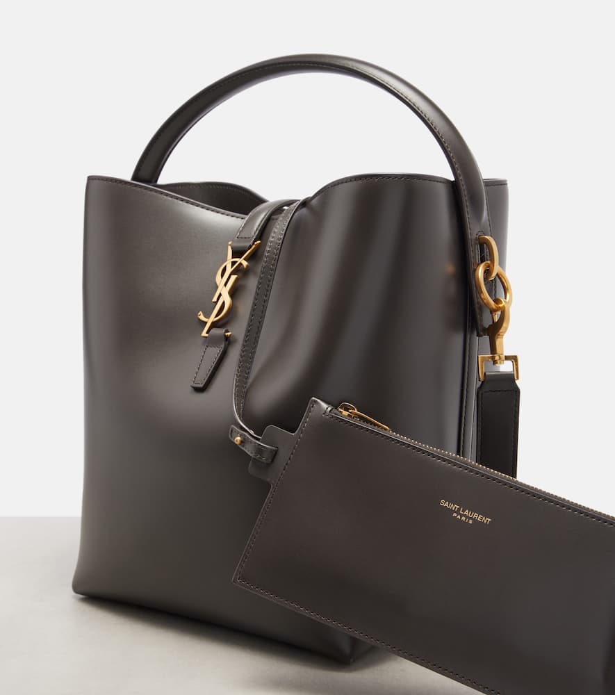 Saint Laurent Le 37 Cassandre Leather Bucket Bag In Brown