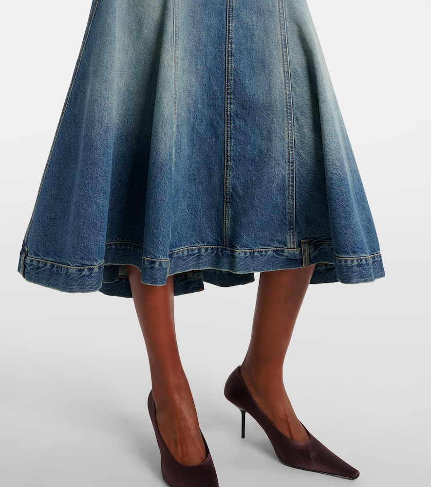 Victoria Beckham Midirock Aus Denim In Blue