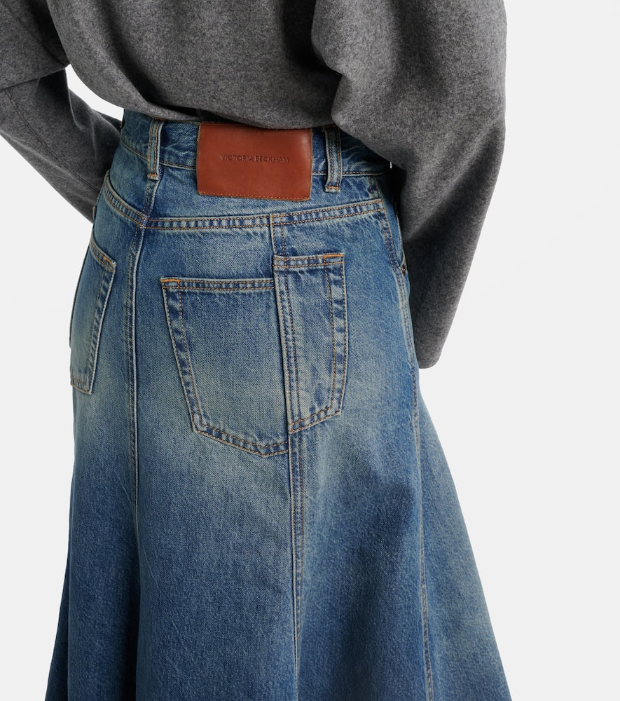 Victoria Beckham Midirock Aus Denim In Blue