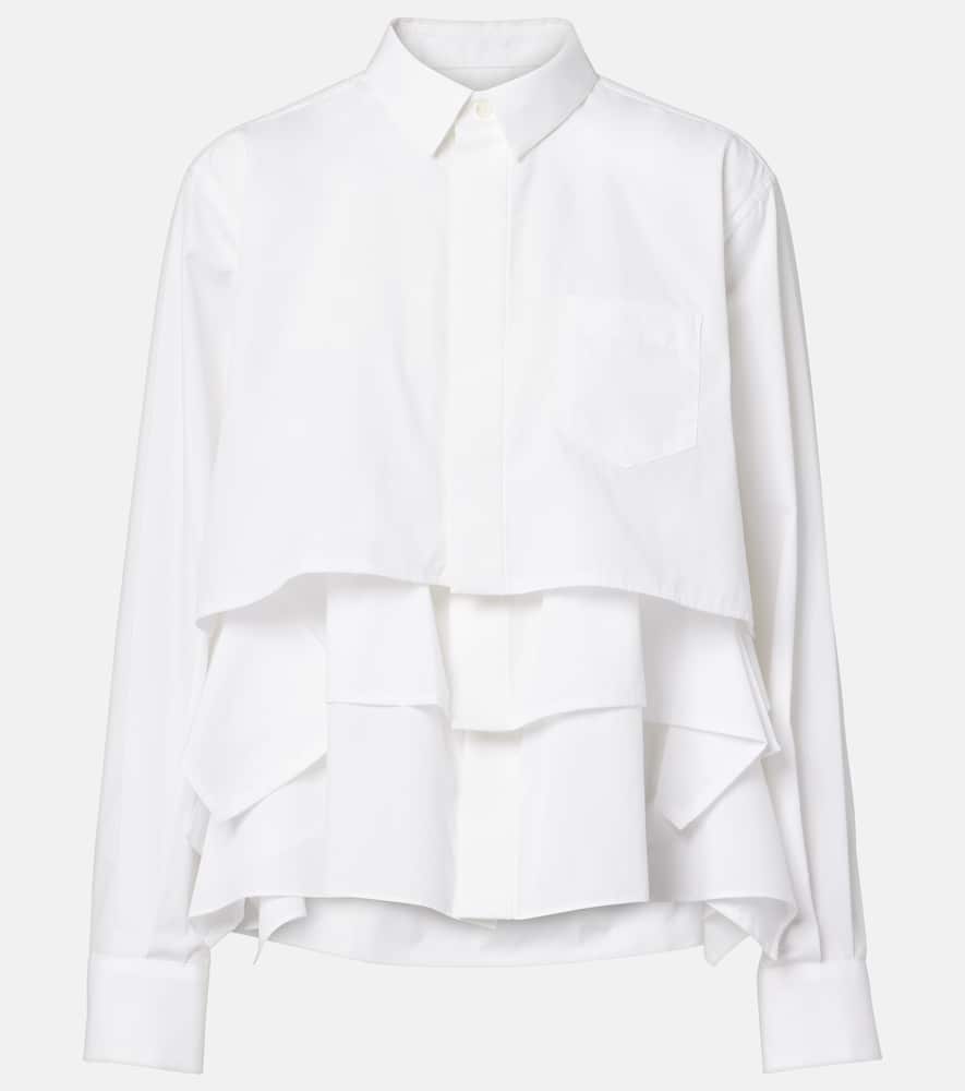 Sacai Ruffled Layered Shirt In White