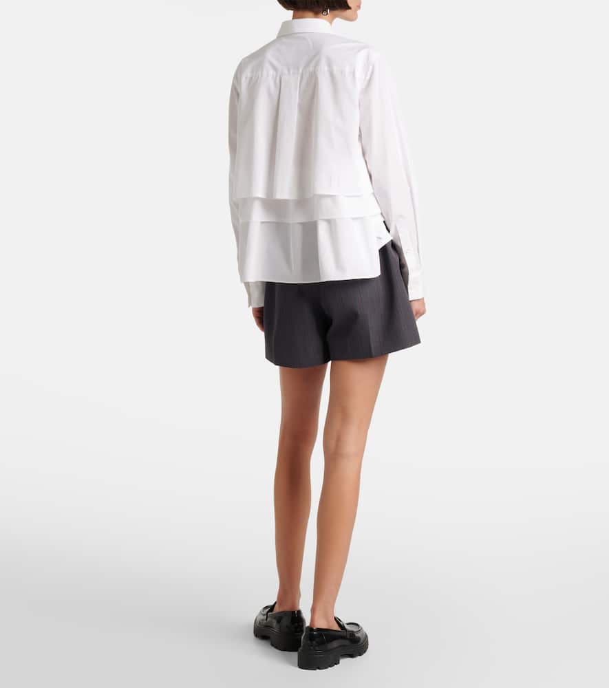 Sacai Ruffled Layered Shirt In White