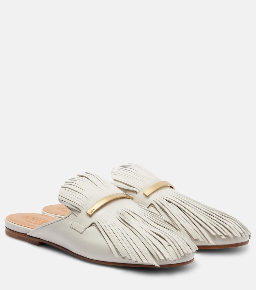 Sabbot fringed leather mules