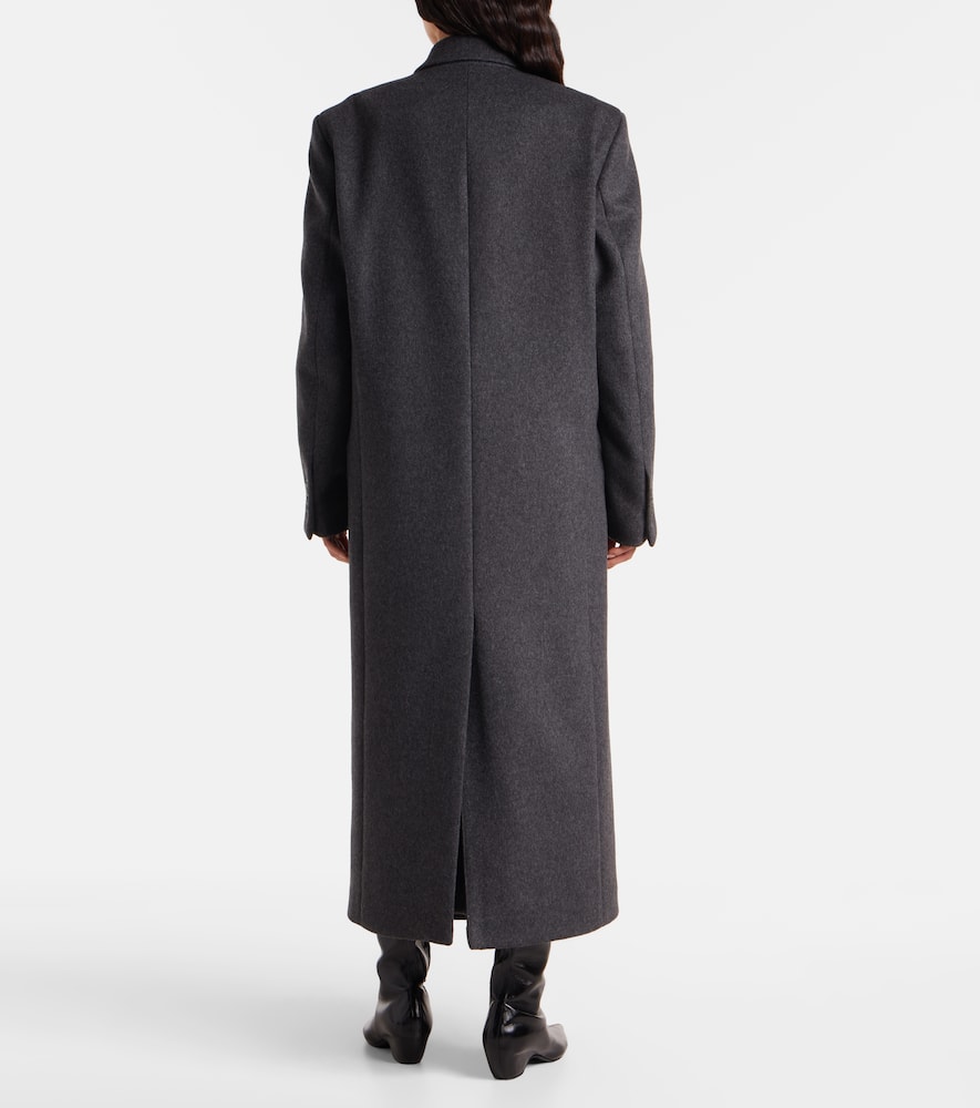 Rohe Double-breasted Wool-blend Coat In Gray