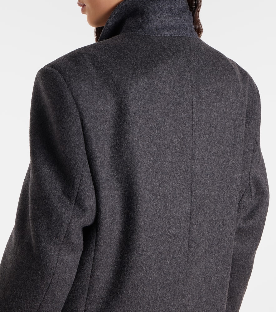 Rohe Double-breasted Wool-blend Coat In Gray