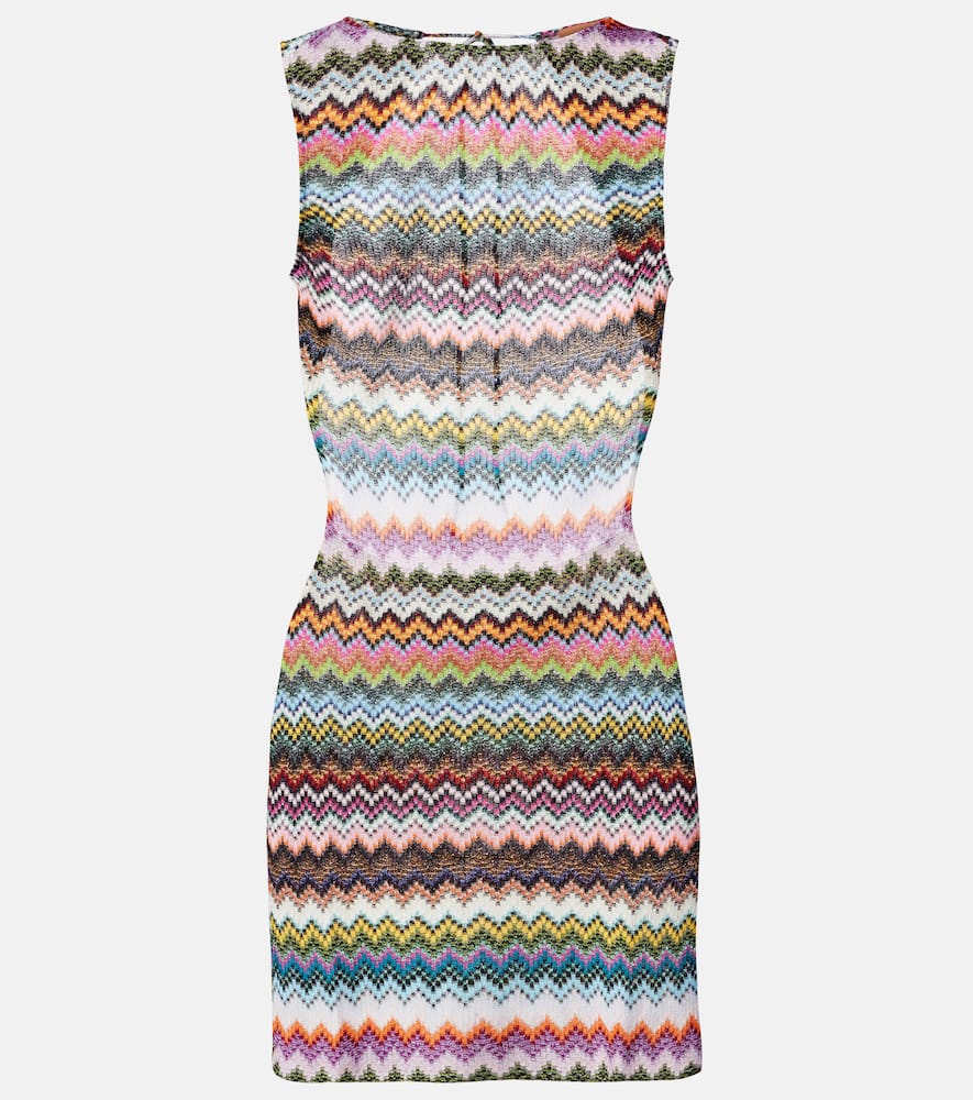 Missoni Zig Zag Open-back Lamé Minidress In Multi