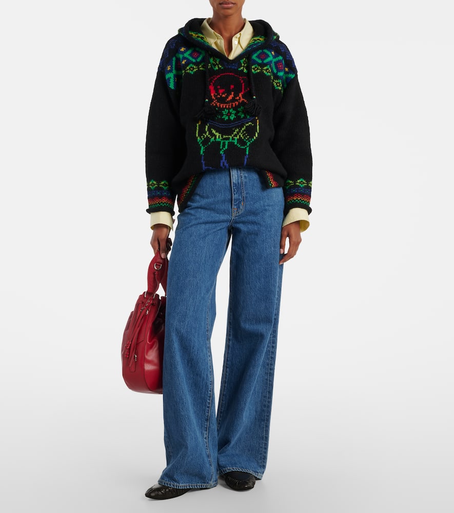 Polo Ralph Lauren Hooded Wool Sweater In Multi