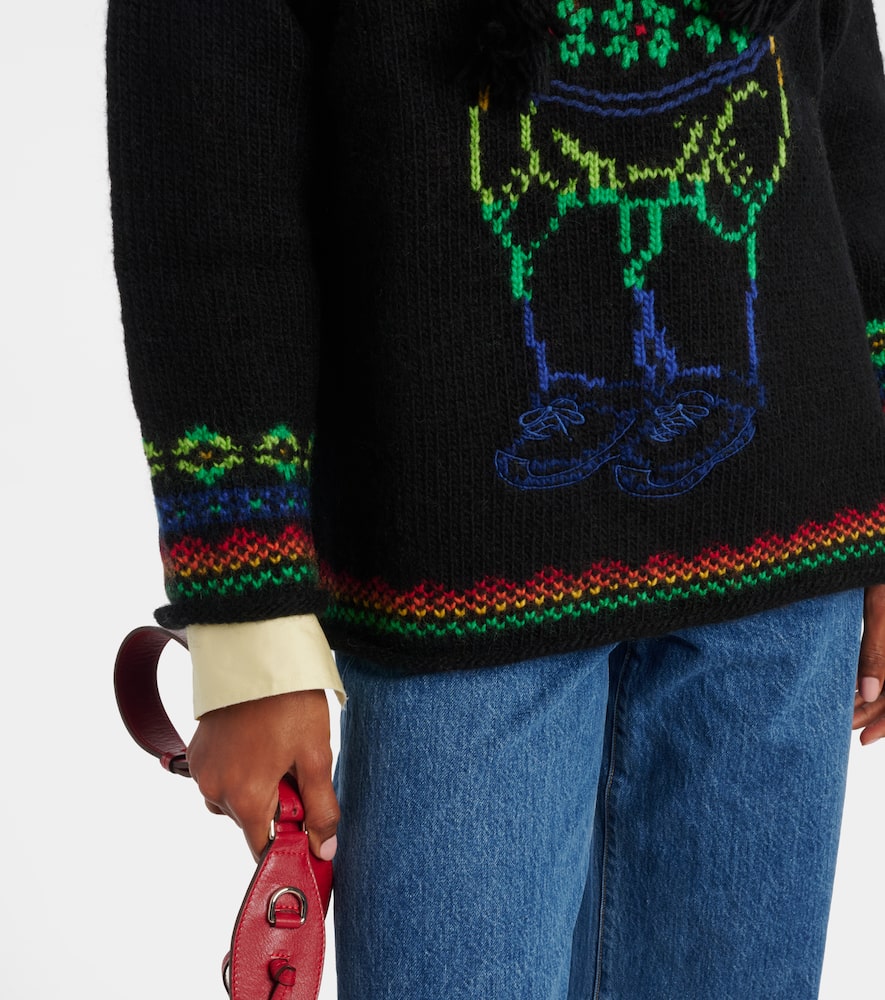 Polo Ralph Lauren Hooded Wool Sweater In Multi