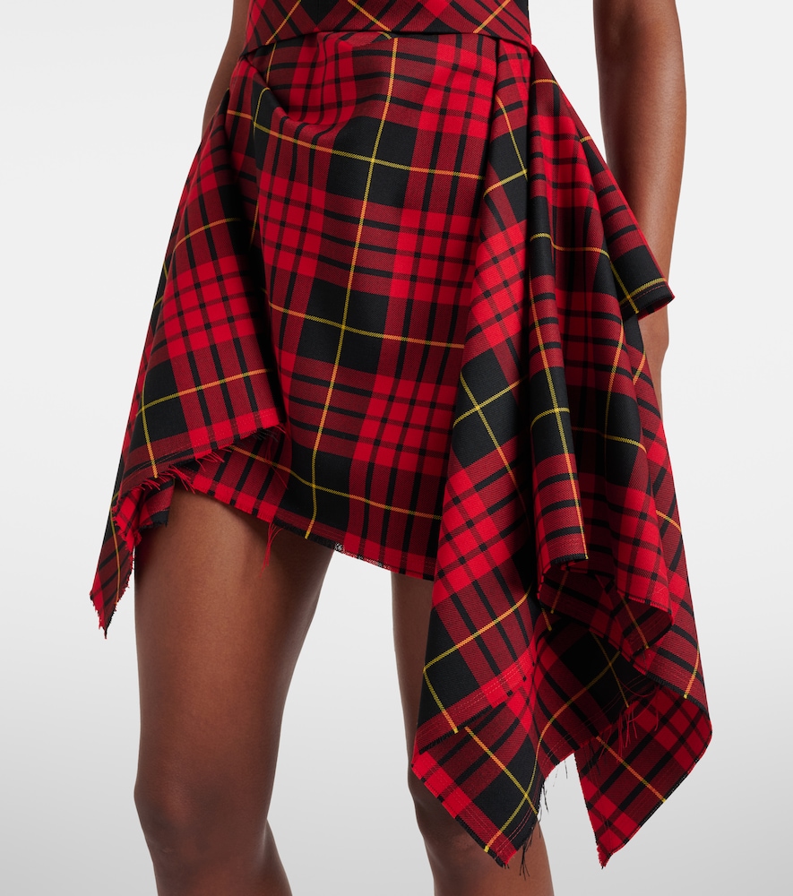  Mcqueen Mcqueen Macqueen Tartan Asymmetric Minidress 