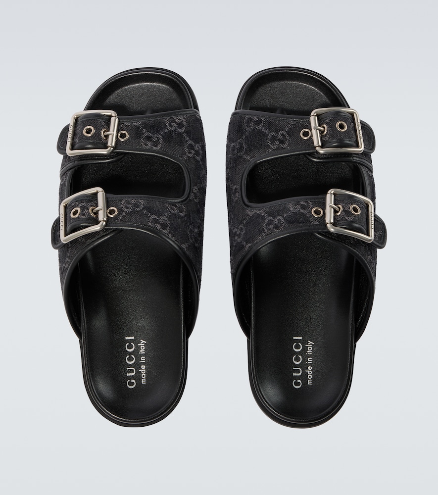  Gucci Gucci Mules Gg En Toile Et Cuir 
