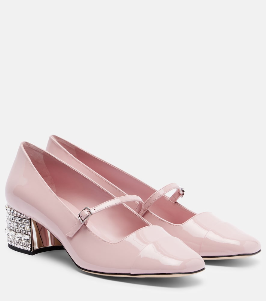 Jimmy Choo Elisa 45 embellished patent leather pumps