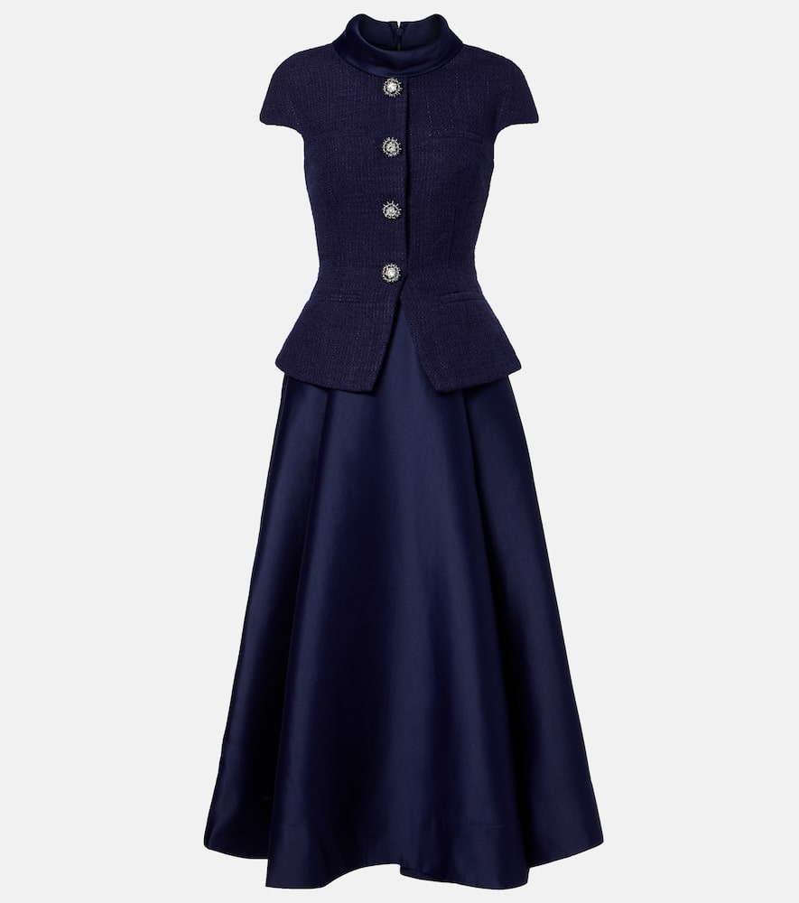 Abito midi in taffetÃ  bouclÃ©