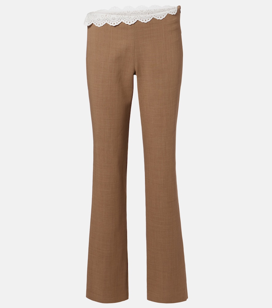 Magda Butrym Lace-trimmed wool straight pants