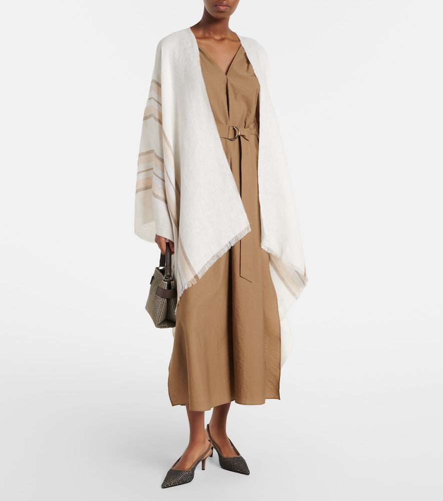  Brunello Cucinelli Brunello Cucinelli Poncho Aus Leinen, Kaschmir Und Seide 