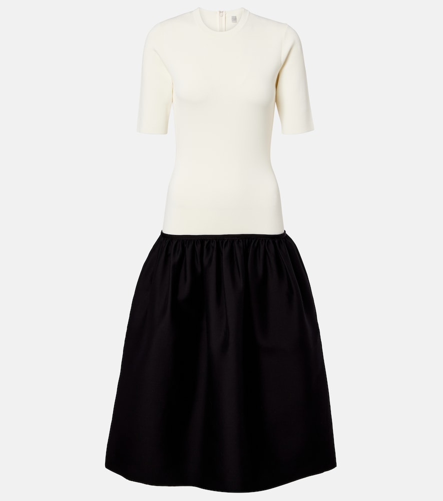 Toteme Wool and silk-trimmed midi dress