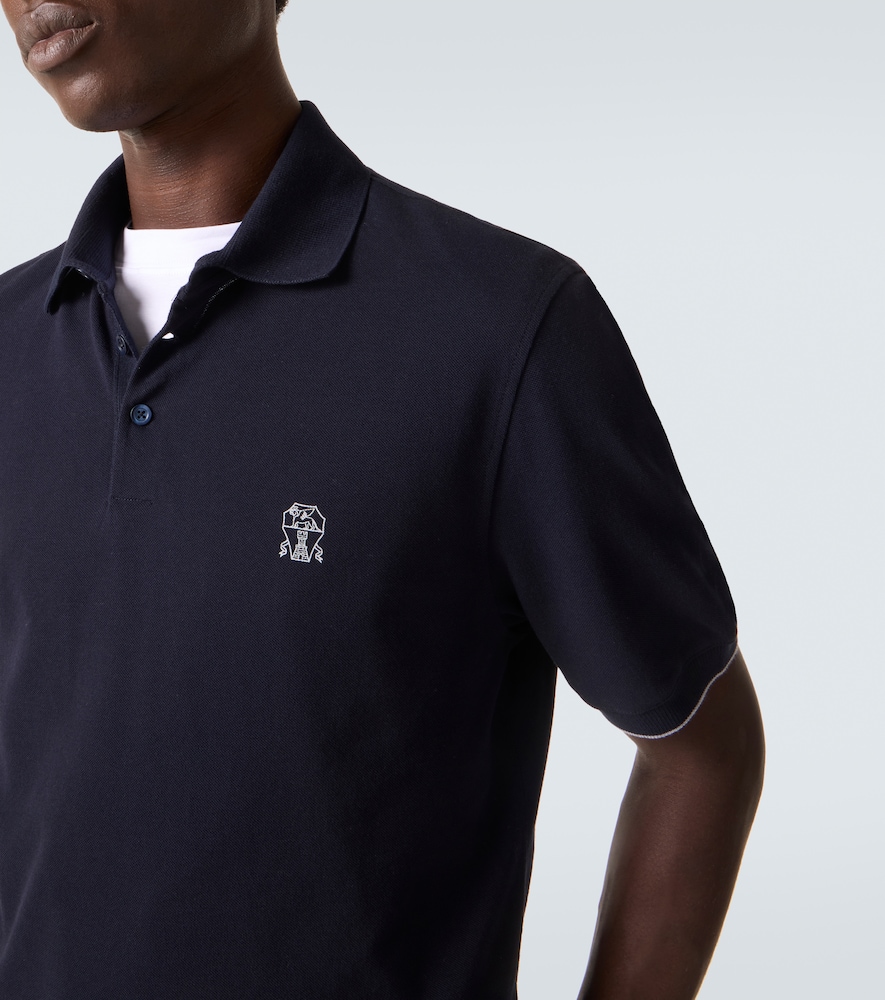  Brunello Cucinelli Brunello Cucinelli Besticktes Polohemd Aus Baumwoll-piqué 