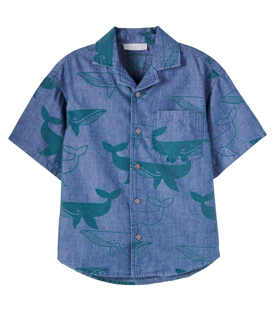 Stella McCartney Stella McCartney Kids Printed denim bowling shirt　ステラ マッカートニー キッズ プリント デニム ボーリング シャツ