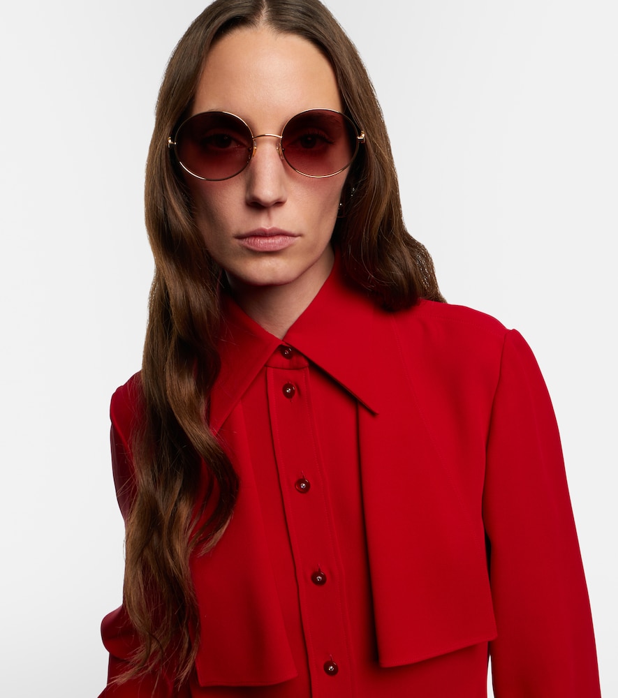  Valentino Valentino Vlogo Round Sunglasses 