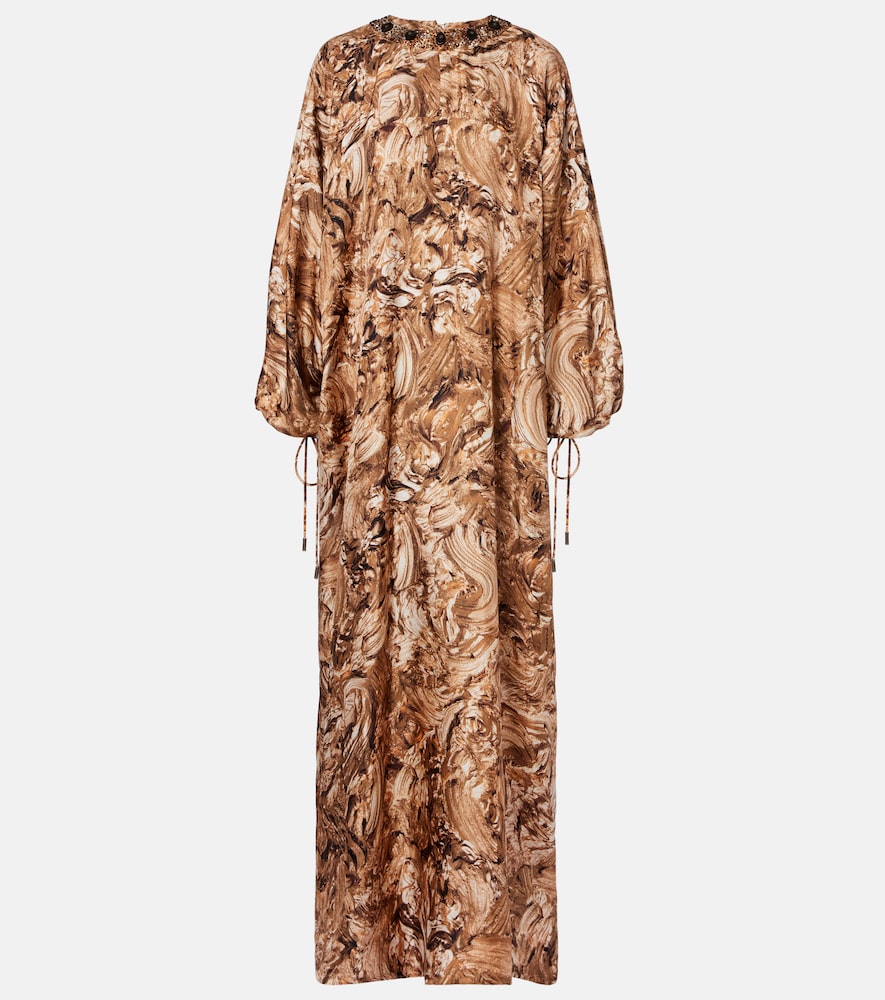 Max Mara Maroso embellished silk maxi dress