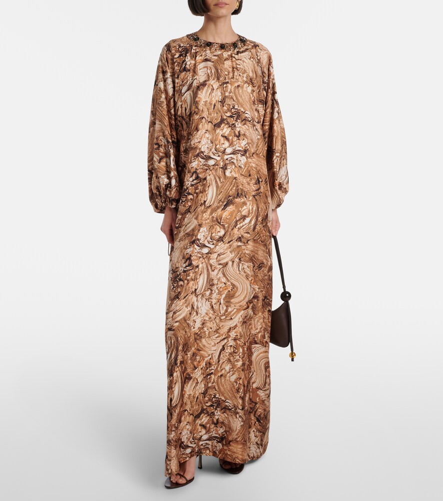 Max Mara Maroso embellished silk maxi dress