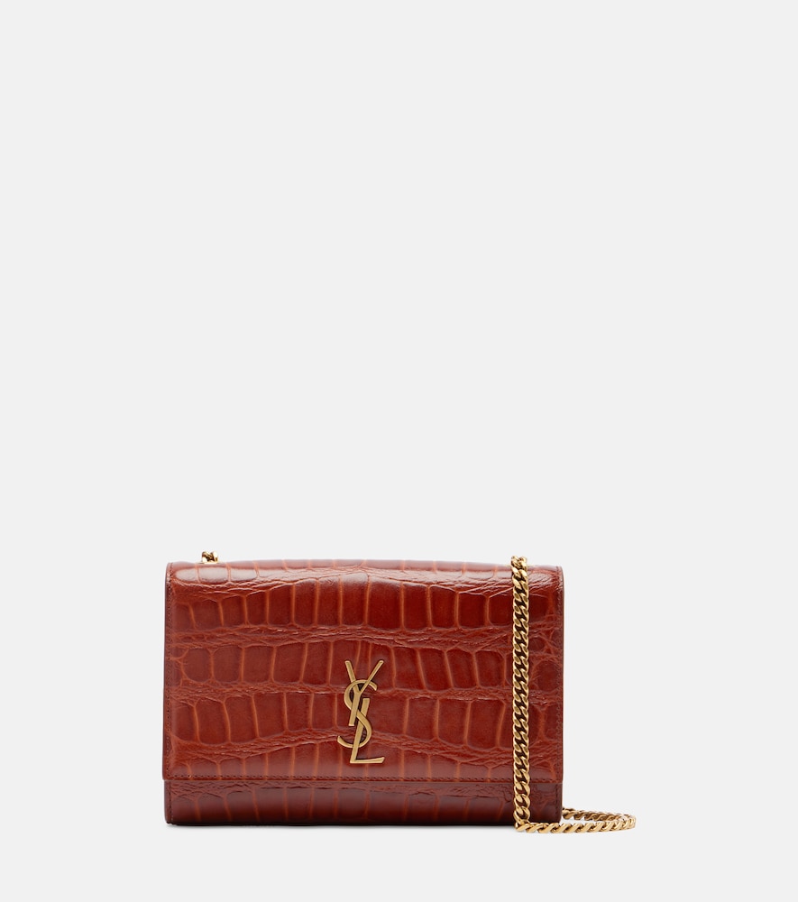 Saint Laurent Kate Small croc-effect leather shoulder bag