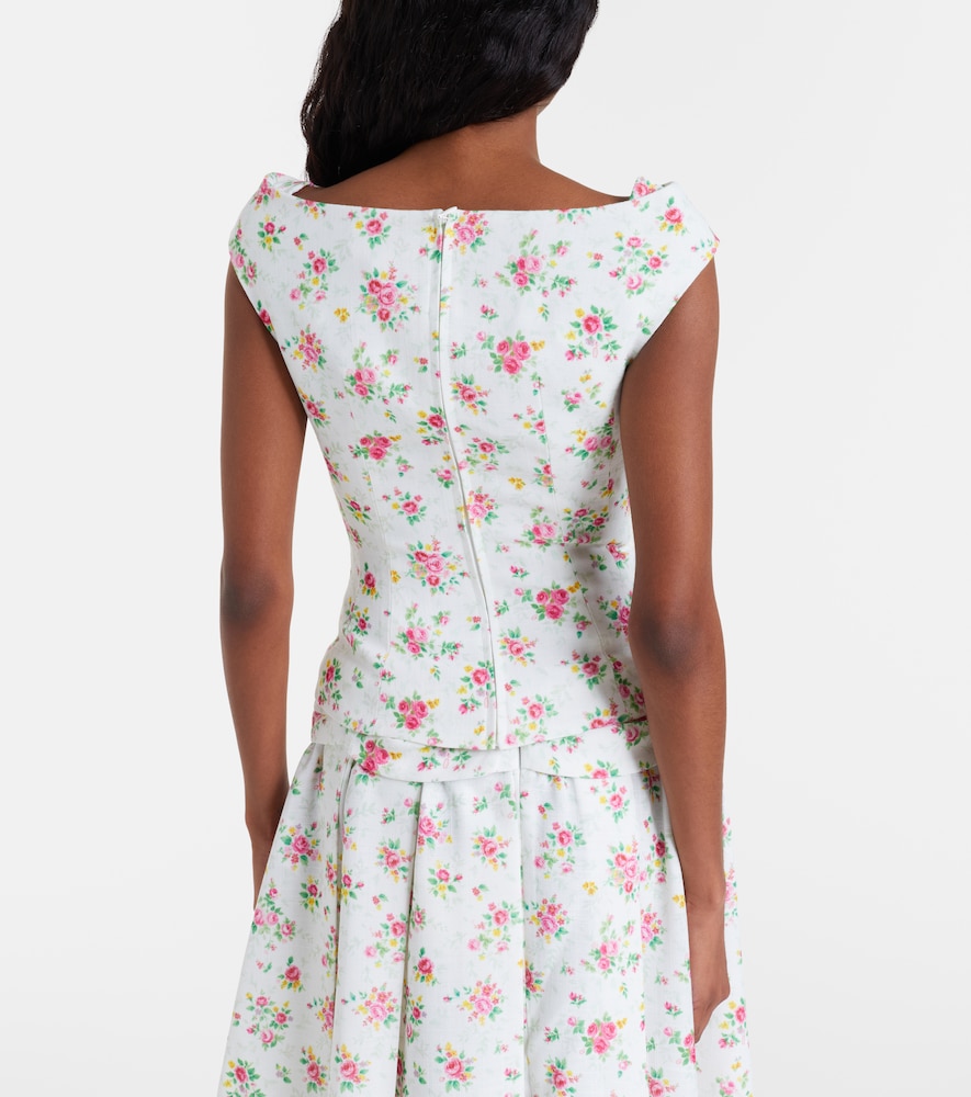 Shushu/Tong Bow-Detail Floral Top