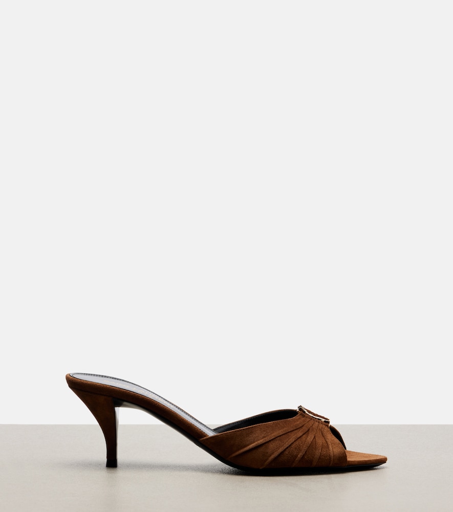  Saint Laurent Saint Laurent Babylone Cassandre Suede Mules 