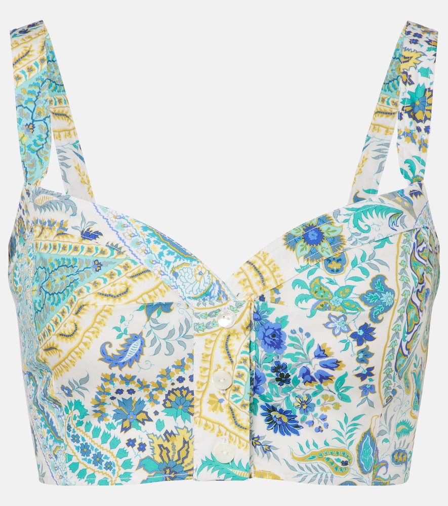 Etro Women's Multicoloured Floral Cotton Crop Top UK Size 10 - Mytheresa