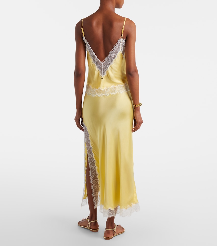  Poupette St Barth Poupette St Barth Slipskirt Lila Aus Satin Mit Spitze 