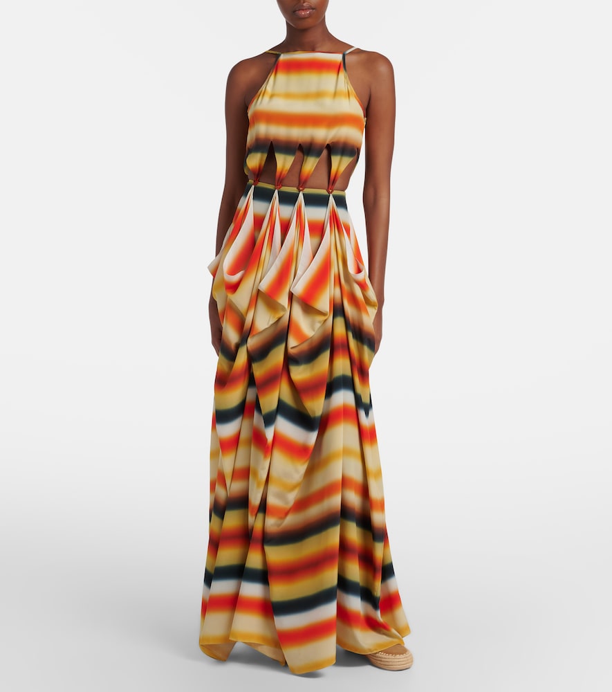 Loewe Paula's Ibiza striped silk maxi dress