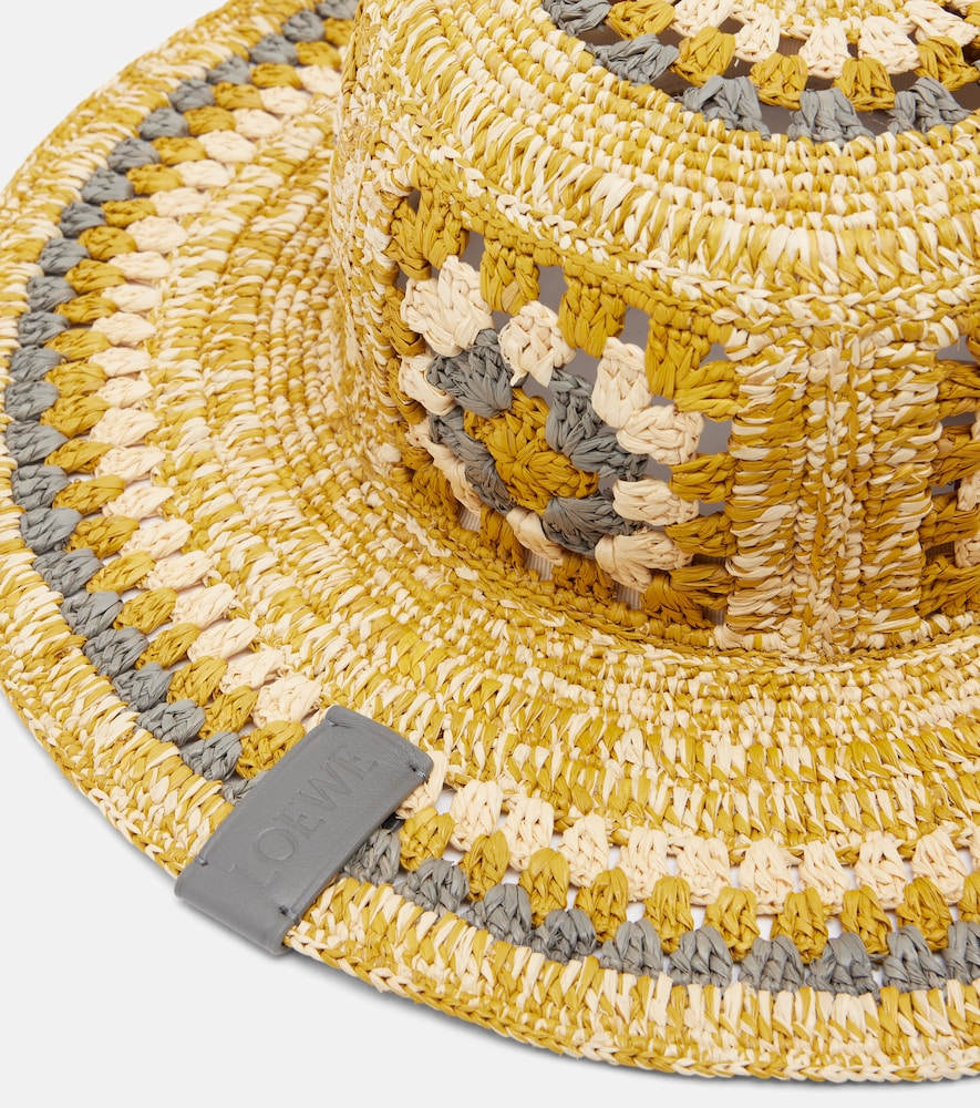  Loewe Loewe Paula's Ibiza Crochet Raffia Bucket Hat 