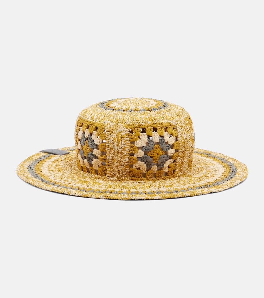  Loewe Loewe Paula's Ibiza Crochet Raffia Bucket Hat 