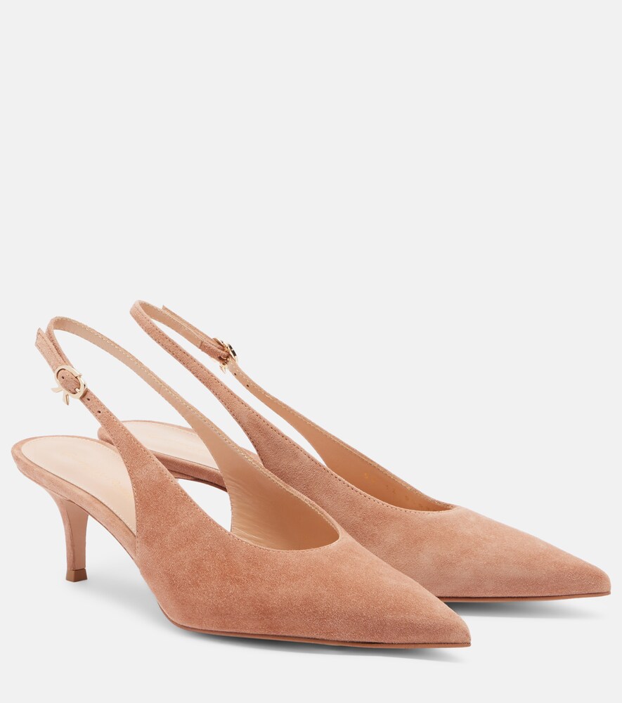 Gianvito Rossi Robbie suede slingback pumps