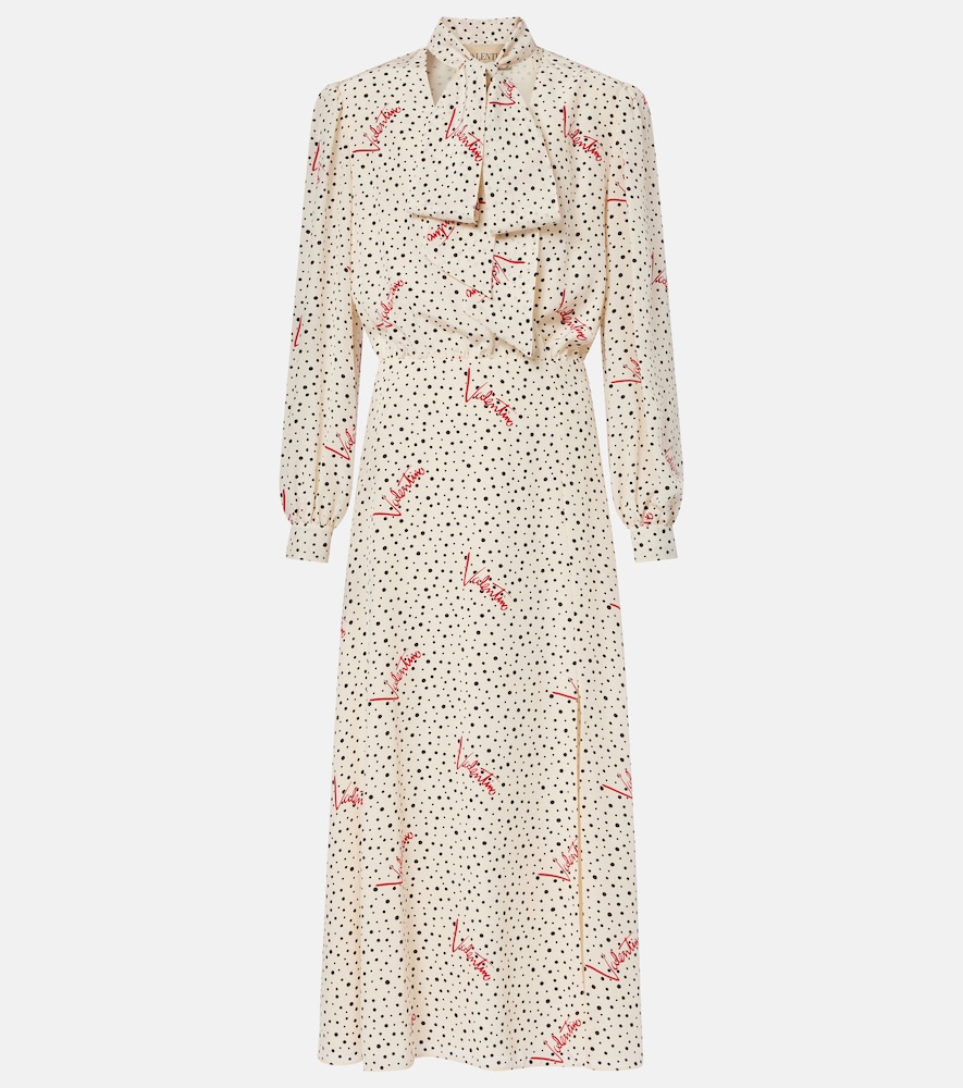 Valentino Polka-dot silk crêpe de chine midi dress