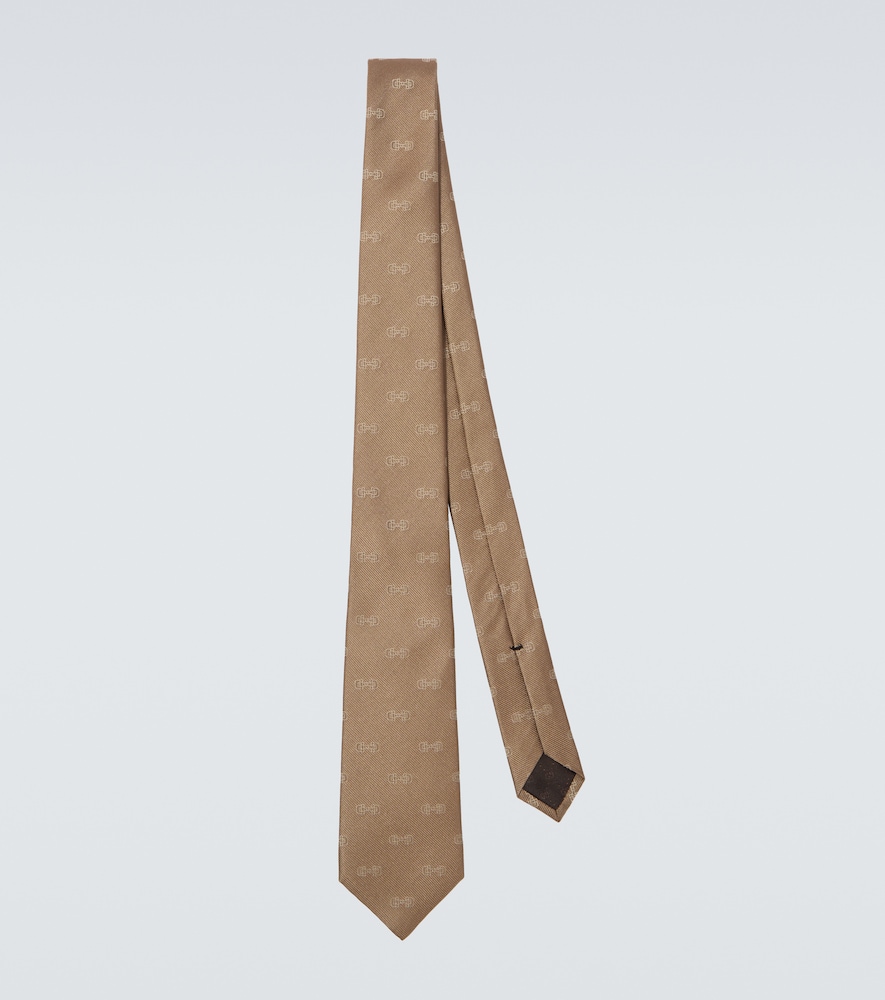 Gucci Men's Brown Horsebit Silk Jacquard Tie - Mytheresa