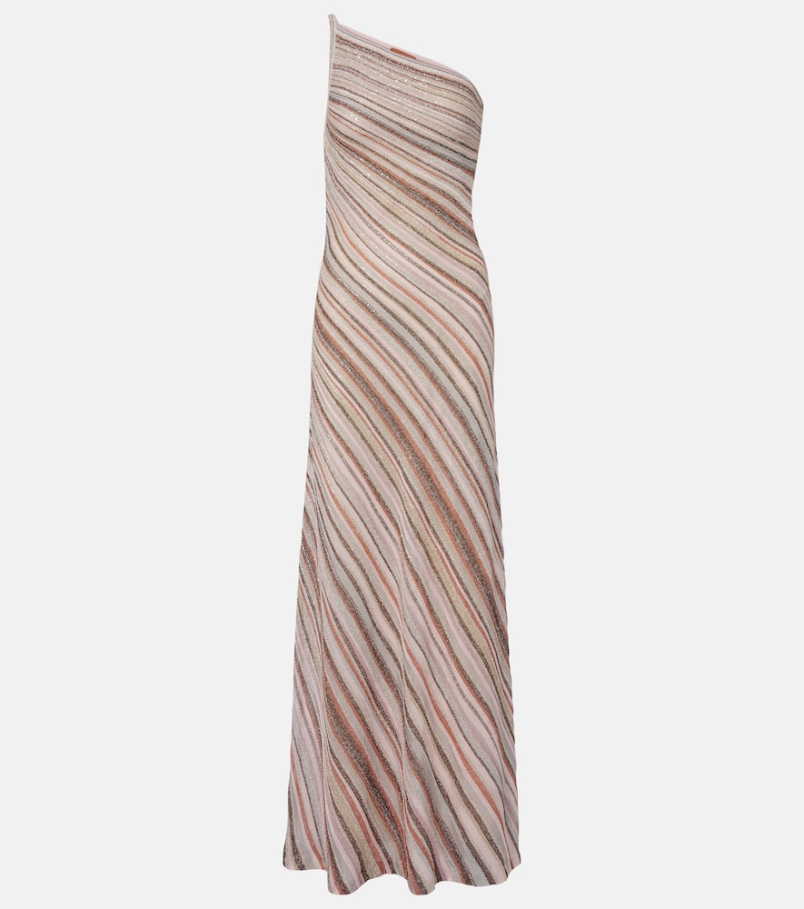 Missoni Sequined one-shoulder lamé maxi dress