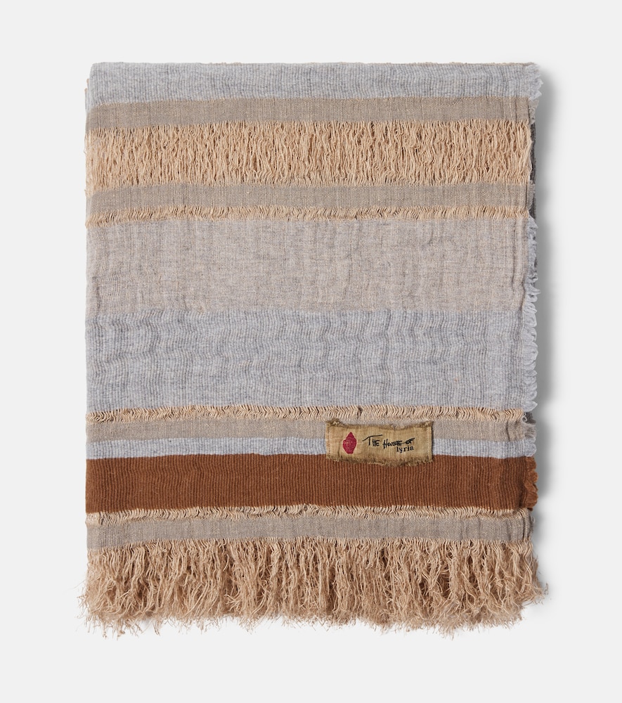 The House of Lyria Xoroi striped jute and wool-blend throw