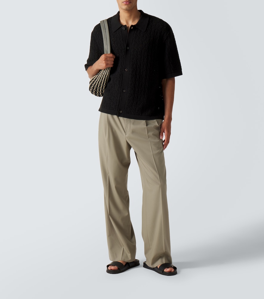  Frame Frame Crochet Cotton-blend Polo Shirt 